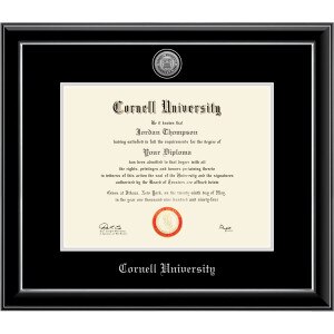 Custom School Silver Engraved Onyx Diploma Frame
