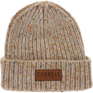 Marled Beanie with Cornell Est. 1865 Leather Patch