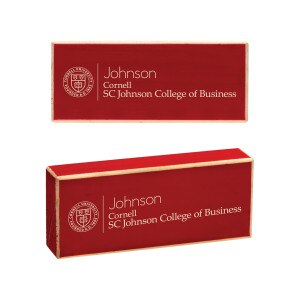 Cornell Johnson Graduate School of Management Wood Block Magnet