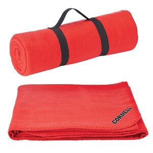 Cornell Emb. Fleece Rolled Blanket