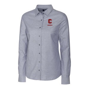 Women's Cornell Block C Cutter & Buck Oxford Long Sleeve Dress Shirt