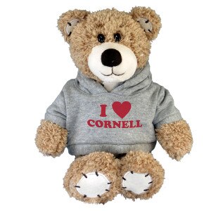 Brown Bear I Heart Cornell Gray Hoodie