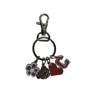 Cornell Charm Key Chain Block C Heart Bear Head