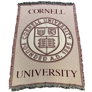 Cornell Seal Over Cornell University Cotton Afghan